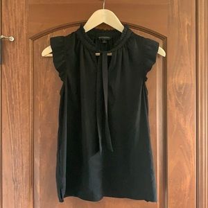 Banana Republic black sleeveless ruffle top